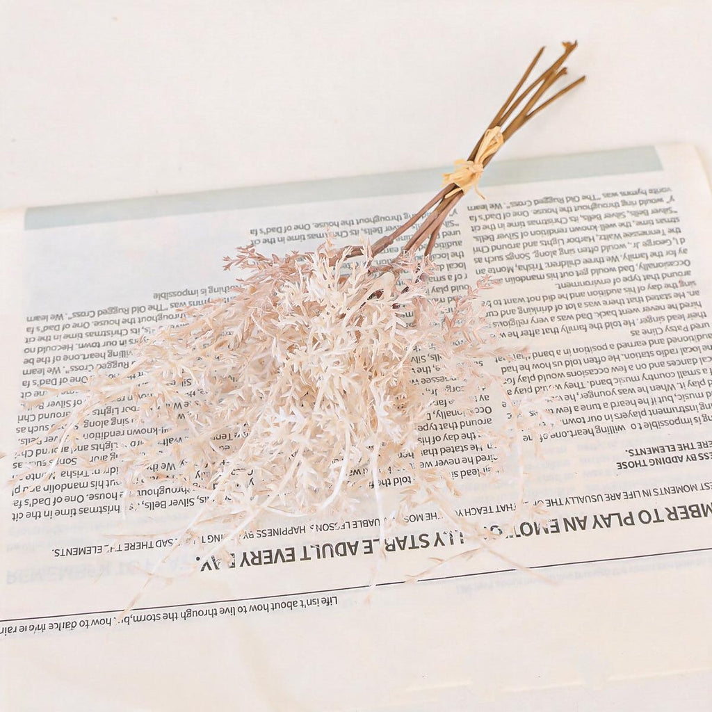 Ramo de Flores Artificiales de Escarcha (Rime), Pack de 5 Piezas, Plástico, para Decoración de Hogar, Bodas y Escaparates