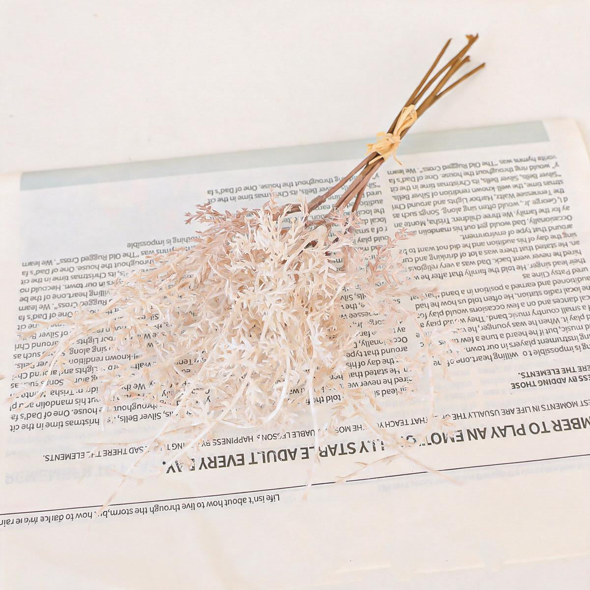 Ramo de Flores Artificiales de Escarcha (Rime), Pack de 5 Piezas, Plástico, para Decoración de Hogar, Bodas y Escaparates