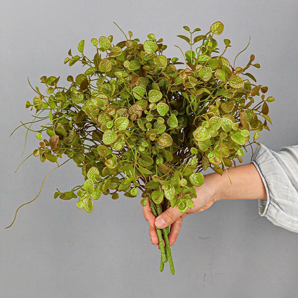 Ramo Artificial de Eucalipto, Dimple Grass y Hierba Persa, 1 Pieza en Forma de Mata, Plástico para Decoración Nórdica y Rústica