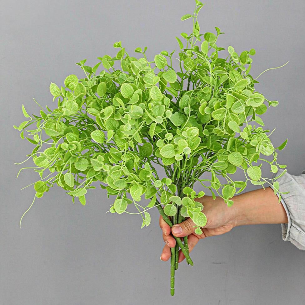Ramo Artificial de Eucalipto, Dimple Grass y Hierba Persa, 1 Pieza en Forma de Mata, Plástico para Decoración Nórdica y Rústica