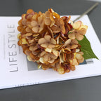 Hortensia Artificial en Tela de Seda Sintética, Rama Única con 1 Flor, Tonos Otoñales, para Decoración de Hogar y Bodas