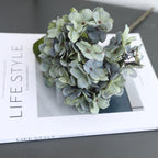 Hortensia Artificial en Tela de Seda Sintética, Rama Única con 1 Flor, Tonos Otoñales, para Decoración de Hogar y Bodas