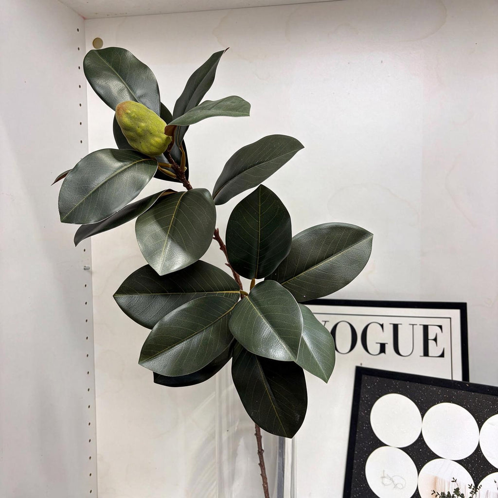 Rama Artificial de Hojas de Kapok con Frutos, 1 Pieza en Forma de Arbusto, PE/PVC, Decoración Nórdica para Hogar, Bodas y Escaparates