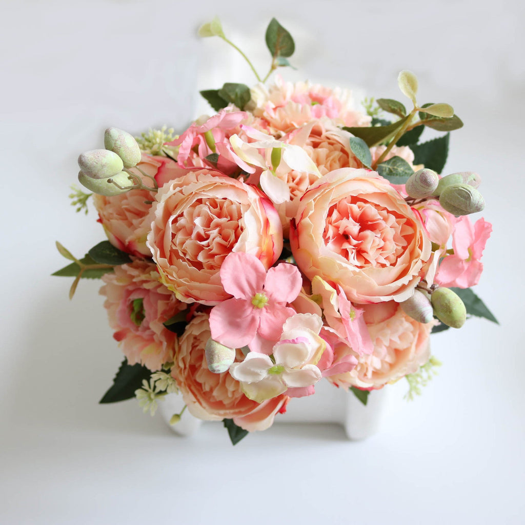Peonías artificiales de 12" para bodas y eventos