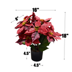 Flores de Pascua artificiales de 18" para jardín, balcón y terraza