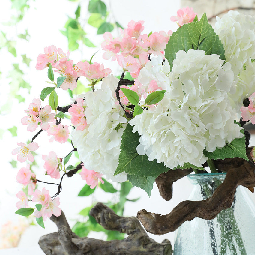 Hortensias artificiales con tacto real de 19" para bodas y eventos - Naranja