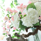 Hortensias artificiales con tacto real de 19" para bodas y eventos - Naranja
