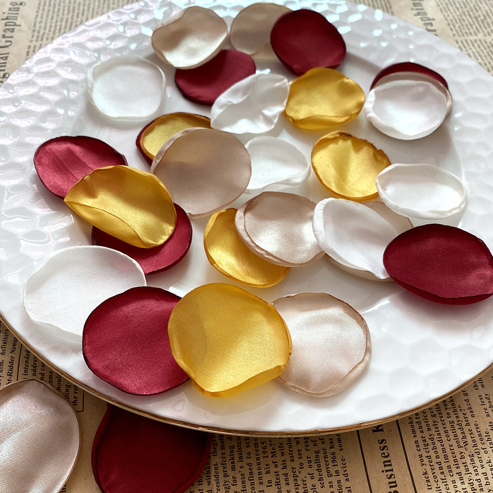Rosas artificiales de 2" x 2" 200 piezas para bodas y eventos - Champán