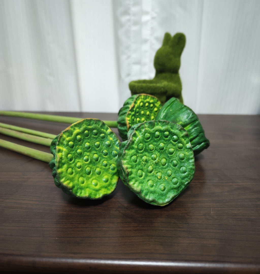 Lotos artificiales de 27" x 4" para bodas y eventos - Verde