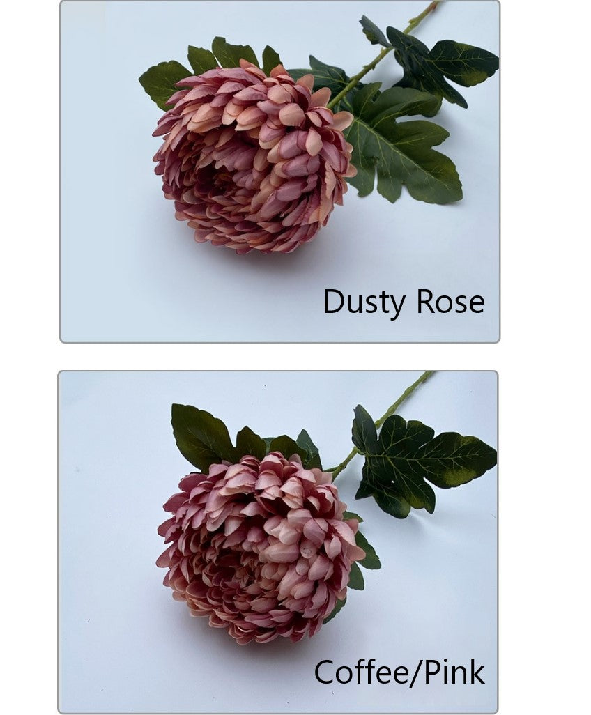 Crisantemos artificiales de 26" x 5" 5 piezas para bodas y eventos - Fucsia