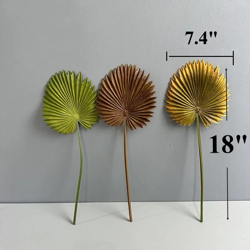 Hojas de palmera artificiales con tacto real de 18" para bodas y eventos - Verde