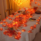 Hojas de arce artificiales para bodas y eventos - Naranja quemado/amarillo