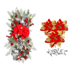 Flores de Pascua artificiales 20 piezas para decoración navideña