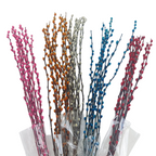 Lirios artificiales de 17" 20 piezas para jardín, balcón y terraza - Natural blanco/gris