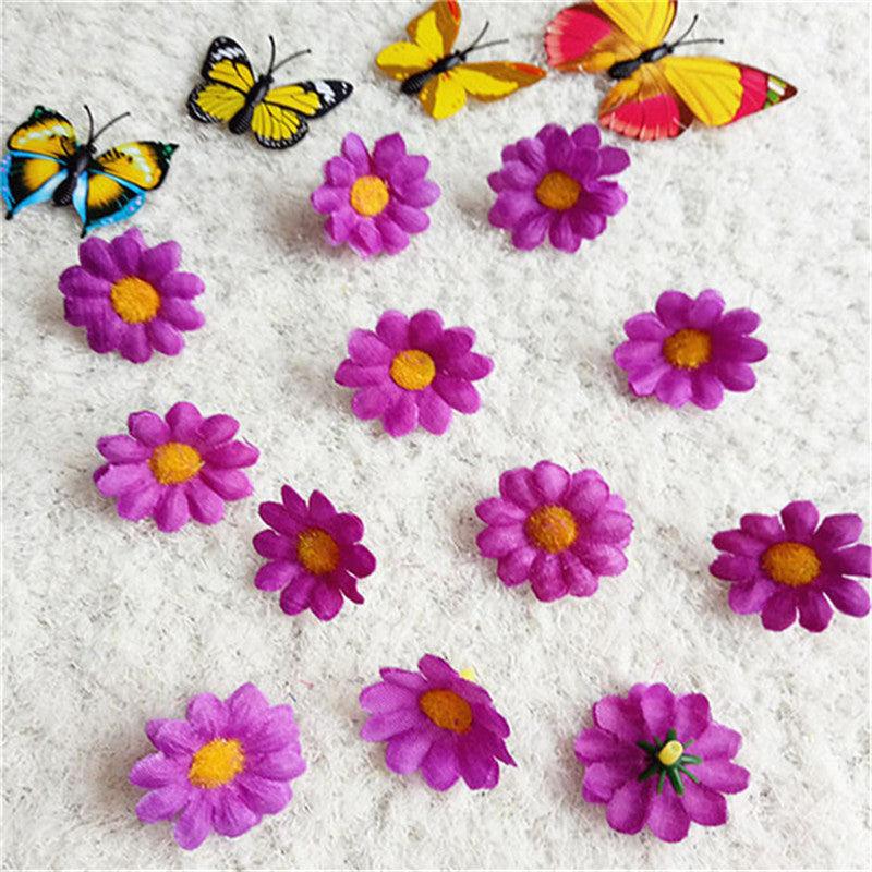 Margaritas artificiales de 1" x 1" 20 piezas para bodas y eventos - Amarillo/naranja