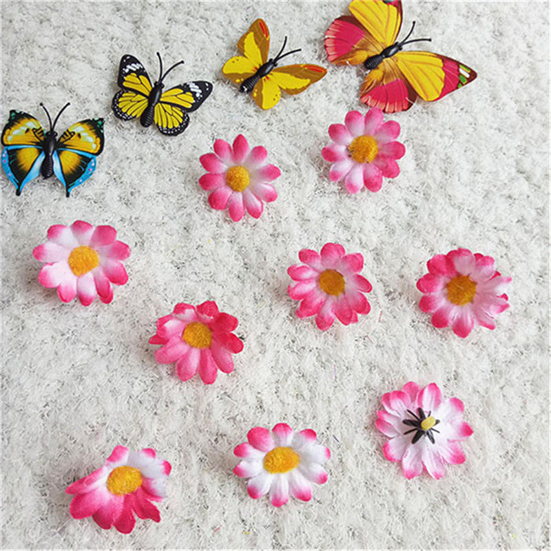 Margaritas artificiales de 1" x 1" 20 piezas para bodas y eventos - Amarillo/naranja quemado