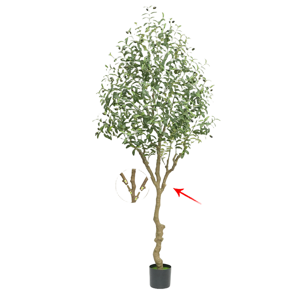 Olivo artificiales con resistencia a los rayos UV 2 piezas para jardín, balcón y terraza
