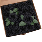 Rosas artificiales de 9" x 3" 25 piezas para bodas y eventos - Sky azul