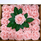Rosas artificiales de 9" x 3" 25 piezas para bodas y eventos - Fruit verde