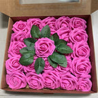 Rosas artificiales de 9" x 3" 25 piezas para bodas y eventos