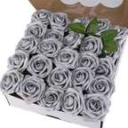 Rosas artificiales de 9" x 3" 25 piezas para bodas y eventos