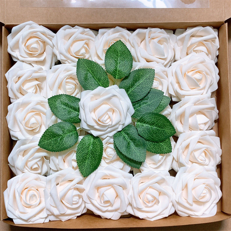 Rosas artificiales de 9" x 3" 25 piezas para bodas y eventos