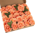 Rosas artificiales de 9" x 3" 25 piezas para bodas y eventos