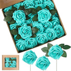 Rosas artificiales de 9" x 3" 25 piezas para bodas y eventos