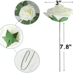 Rosas artificiales de 9" x 3" 25 piezas para bodas y eventos - Navy azul