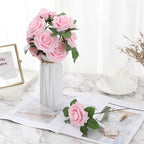 Rosas artificiales de 9" x 3" 25 piezas para bodas y eventos - Rosa claro
