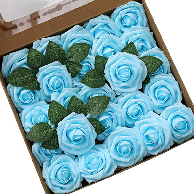 Rosas artificiales de 9" x 3" 25 piezas para bodas y eventos - Gris