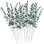 Eucalipto artificial con tacto real de 16" x 4" 12 piezas para jardín, balcón y terraza