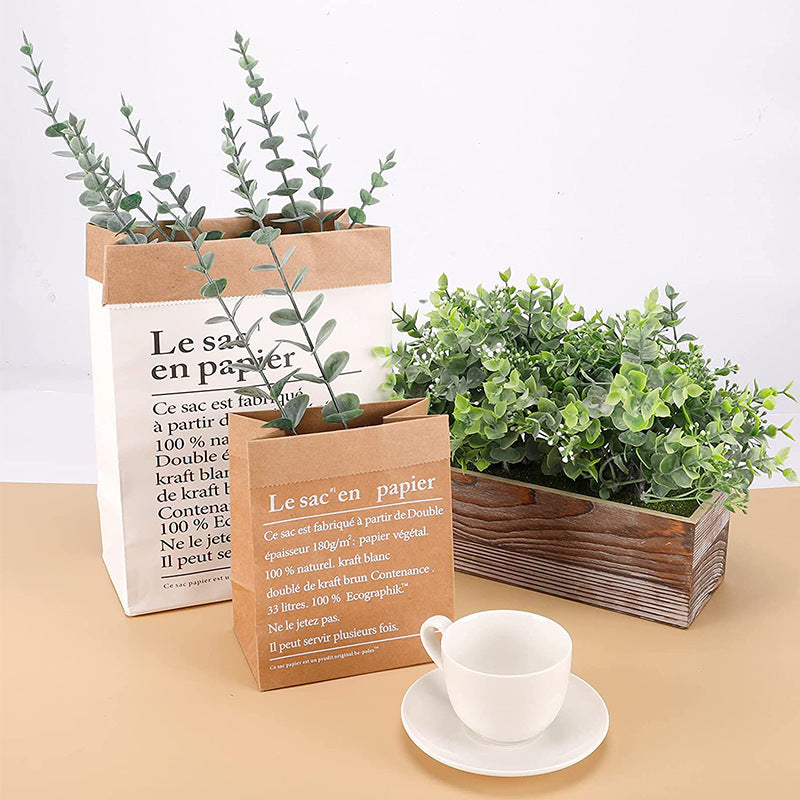 Eucalipto artificial con tacto real de 16" x 4" 12 piezas para jardín, balcón y terraza - Dark verde 15"
