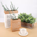 Eucalipto artificial con tacto real de 16" x 4" 12 piezas para jardín, balcón y terraza - Dark verde 15"