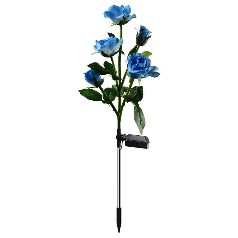 Rosas artificiales con resistencia a los rayos UV de 27" para jardín, balcón y terraza - Rosa