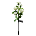 Rosas artificiales con resistencia a los rayos UV de 27" para jardín, balcón y terraza - Amarillo