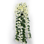 Flores artificiales con resistencia a los rayos UV de 35" x 20" 2 piezas para jardín, balcón y terraza