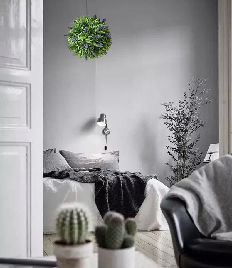 Lavanda artificial con resistencia a los rayos UV para jardín, balcón y terraza