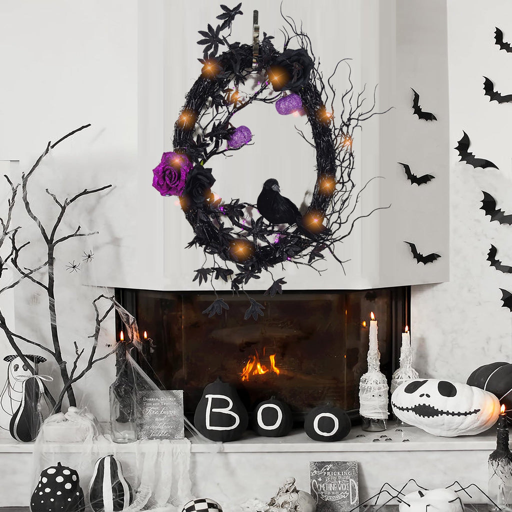 Calabazas artificiales de 17" x 13" para decoración de interiores - Negro