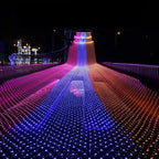 Rosas artificiales con resistencia a los rayos UV de 59" x 59" para jardín, balcón y terraza - 1.5*1.5 m/4.9*4.9 ft (96 lights) Warm lights