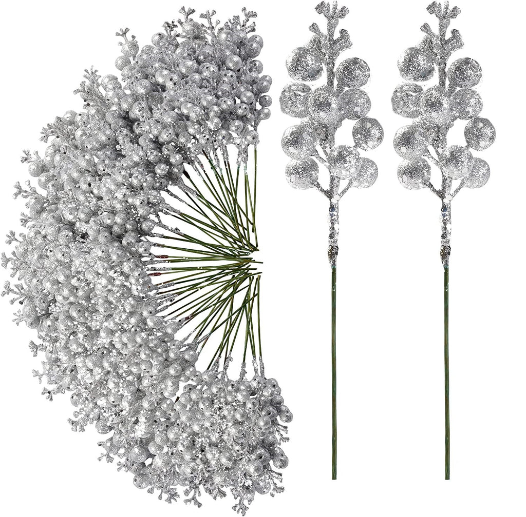 Bayas decorativas artificiales de 8" x 3" 30 piezas para decoración navideña