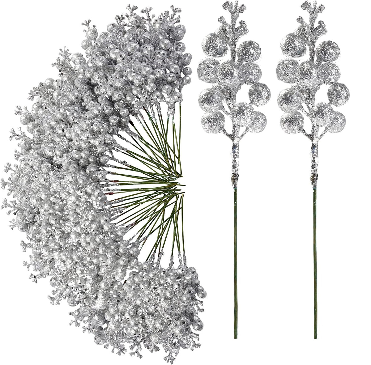 Bayas decorativas artificiales de 8" x 3" 30 piezas para decoración navideña