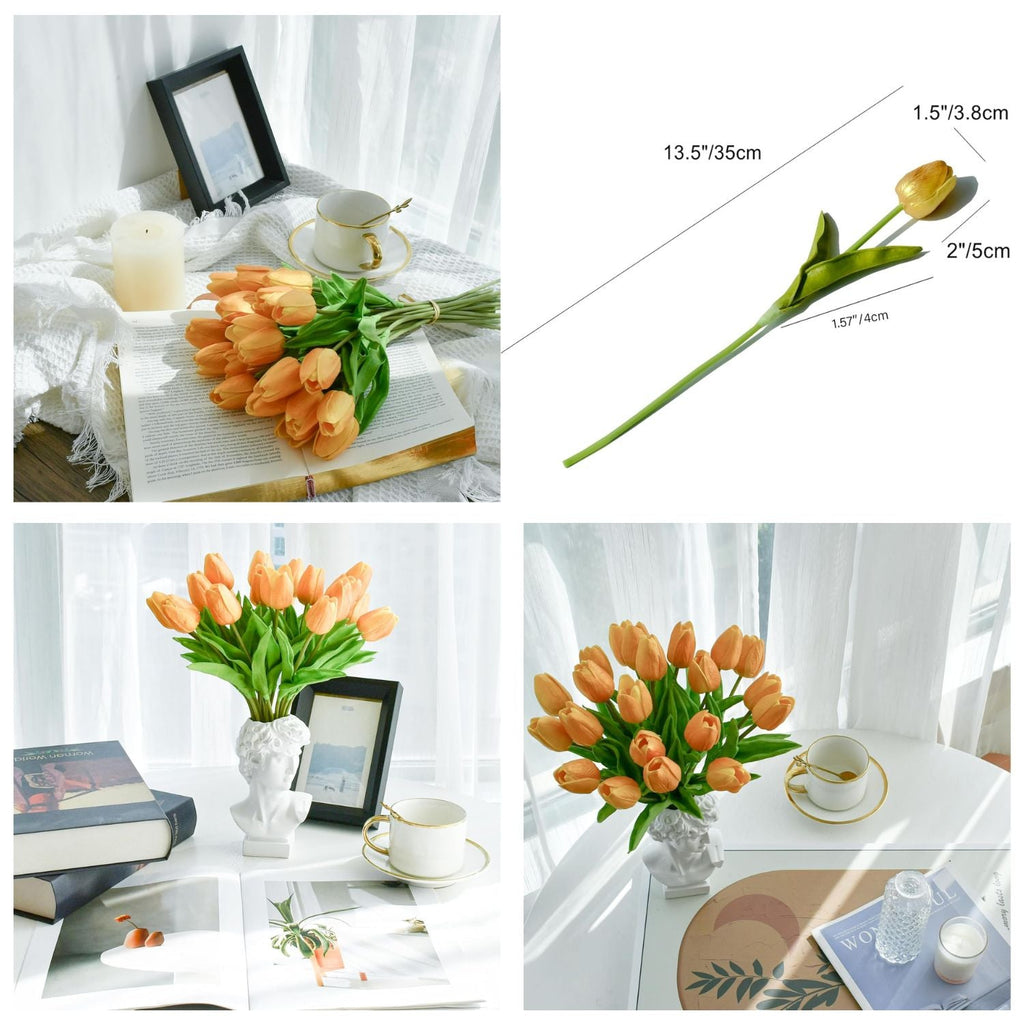 Tulipanes artificiales de 3.5" 20 tallos para bodas y eventos