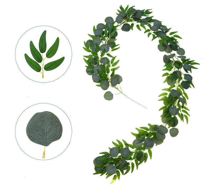 Eucalipto artificial con resistencia a los rayos UV de 78" x 10" para jardín, balcón y terraza - Dark verde