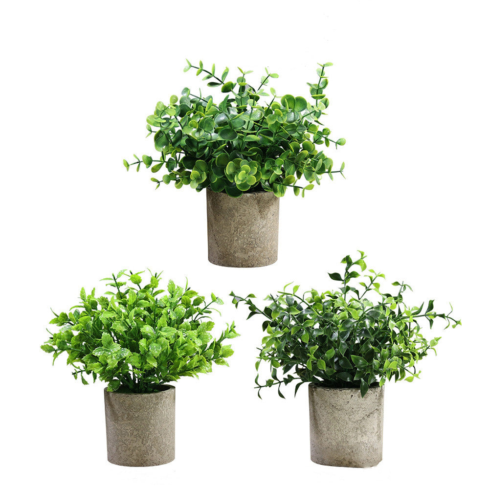 Eucalipto artificial con resistencia a los rayos UV de 10" x 9" 3 paquetes para jardín, balcón y terraza