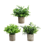Eucalipto artificial con resistencia a los rayos UV de 10" x 9" 3 paquetes para jardín, balcón y terraza