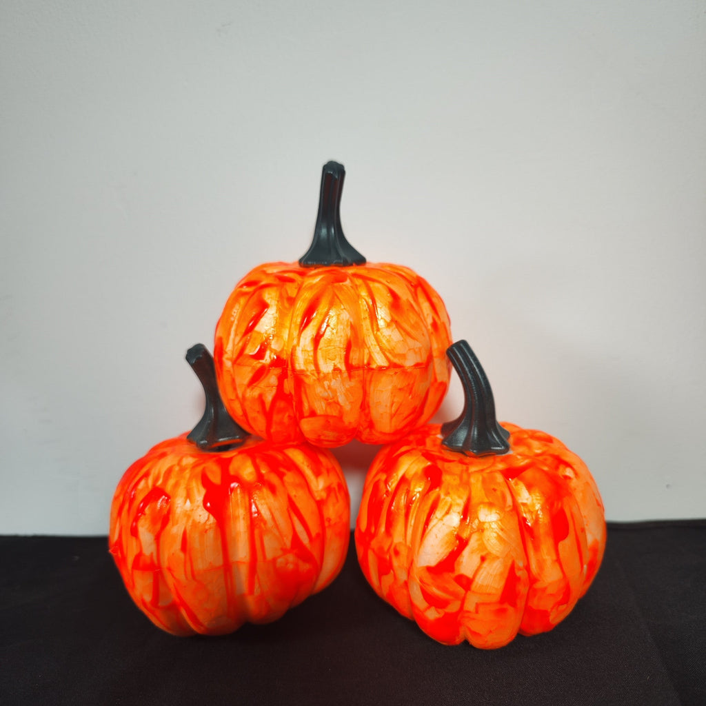 Calabazas artificiales de 3" x 3" 3 piezas para decoración del hogar