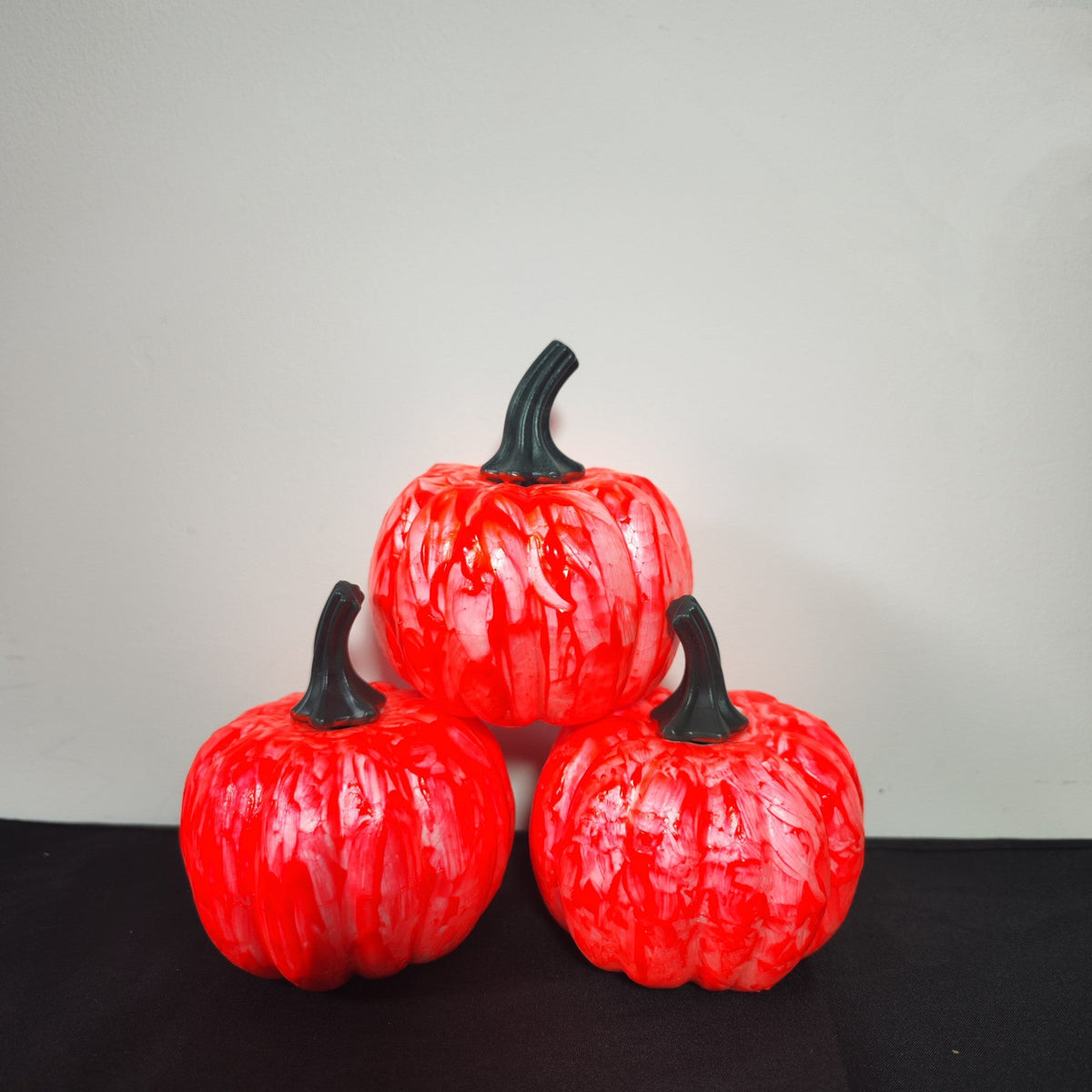 Calabazas artificiales de 3" x 3" 3 piezas para decoración del hogar