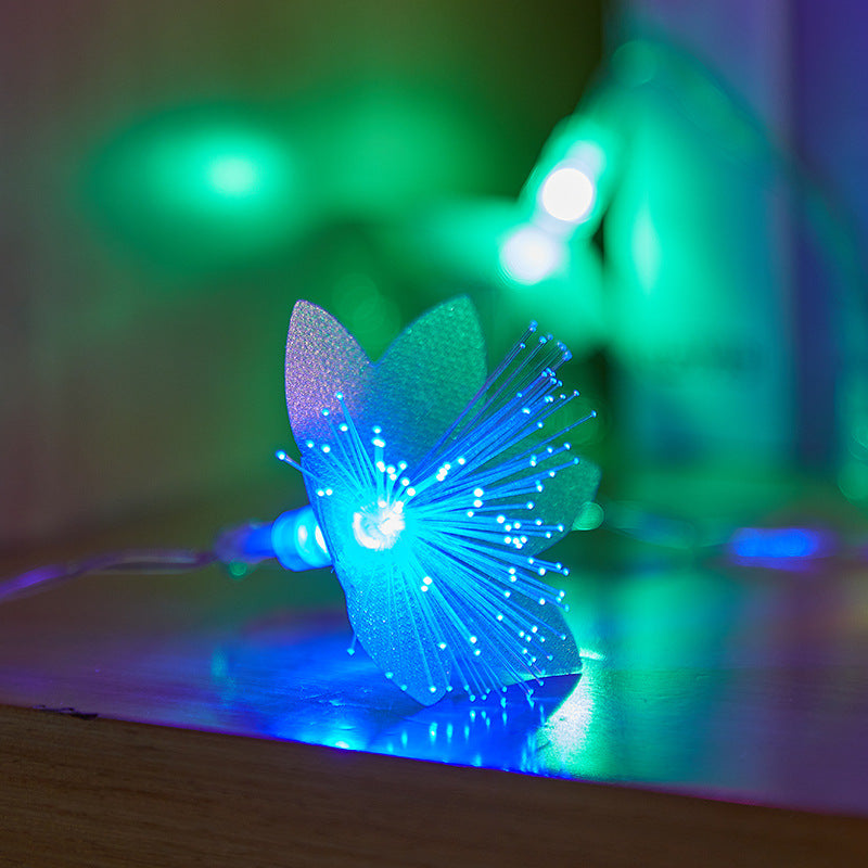 Flores artificiales con resistencia a los rayos UV para jardín, balcón y terraza - Blanco cálido Usb version