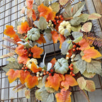 Calabazas artificiales de 17" x 17" para decoración de interiores - Naranja 21.6"